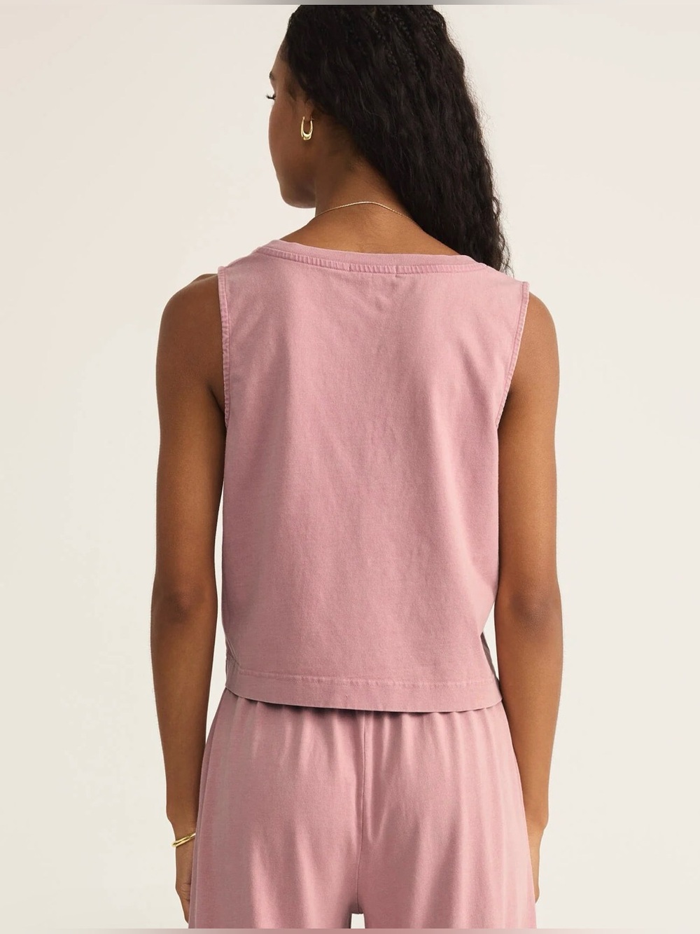 Z Supply | Sloane Cotton Nersey Vneck Tank in Pink Smoke | Size S - Picture 2 of 7